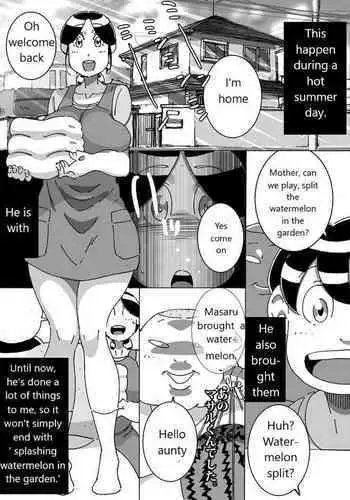 Maseo's Plan. Son Plays Suikawari While Mother Is Pounded by a Different Kind of Stick